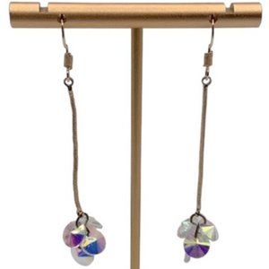 NWT Iridescent Crystals Gold Drop Earrings